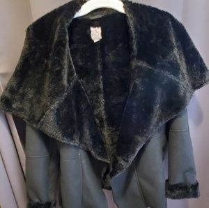 Faux Fur Faux Suede coat